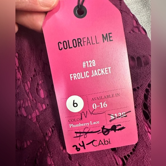 NWT CAbi Frolic Plum Berry Lace Jacket & Skirt Size 6 - Picture 6 of 13